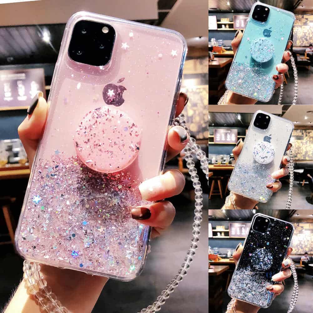 Custodia Unique Glitter per iPhone SE 2020