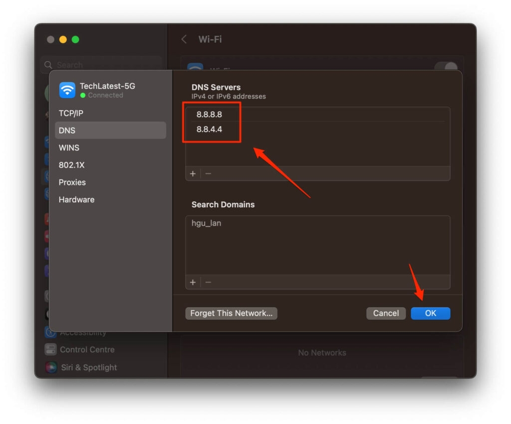 Changer DNS Mac - Erreur Safari ne peut pas établir de connexion sécurisée