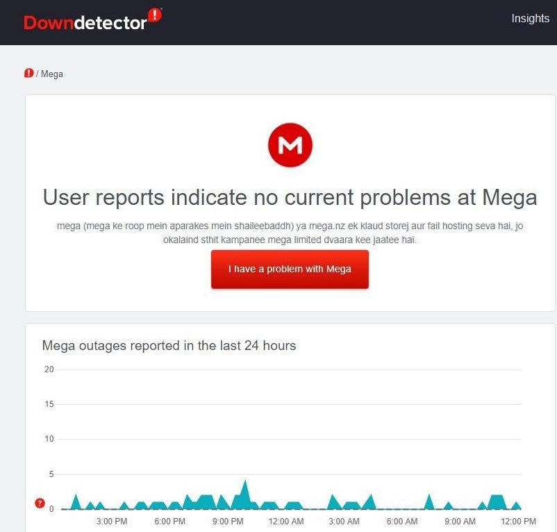 Verifica los servidores de MEGA Sync - MegaSync no funciona