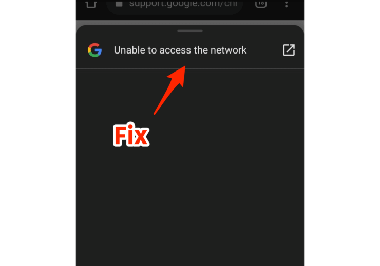 ネットワークにアクセスできません: Chromeのコンテキスト検索エラーを修正する 1
