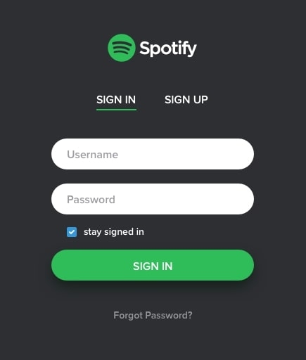 Inicio de sesión en Spotify - Spotify Sigue Fallando