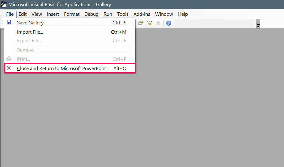 Haz clic en Cerrar y regresar a Microsoft PowerPoint