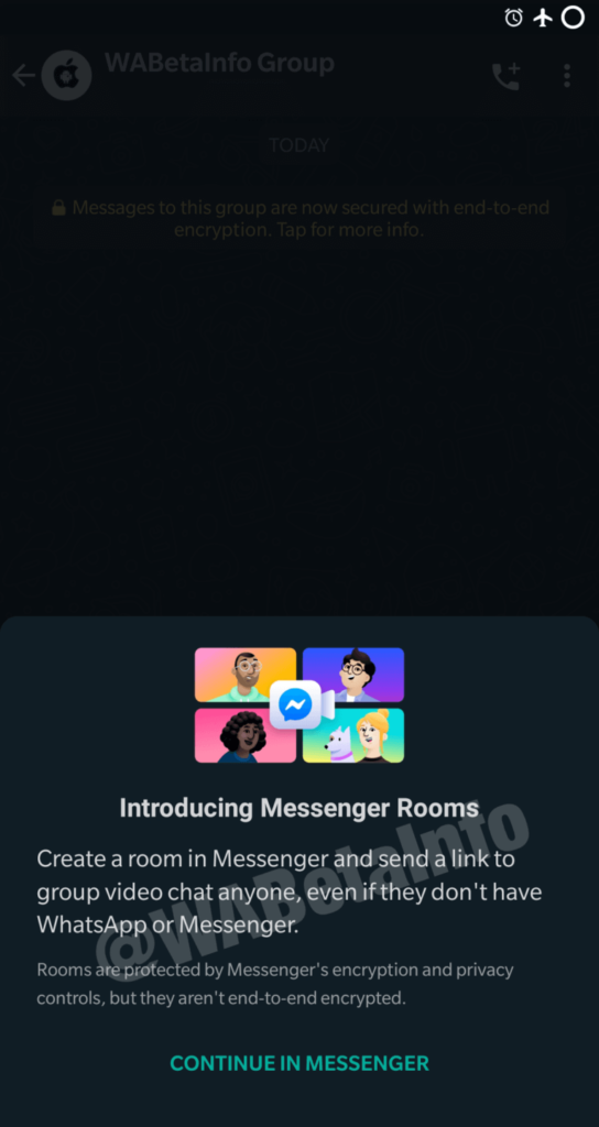 whatsapp rolling out messenger room integration in public beta