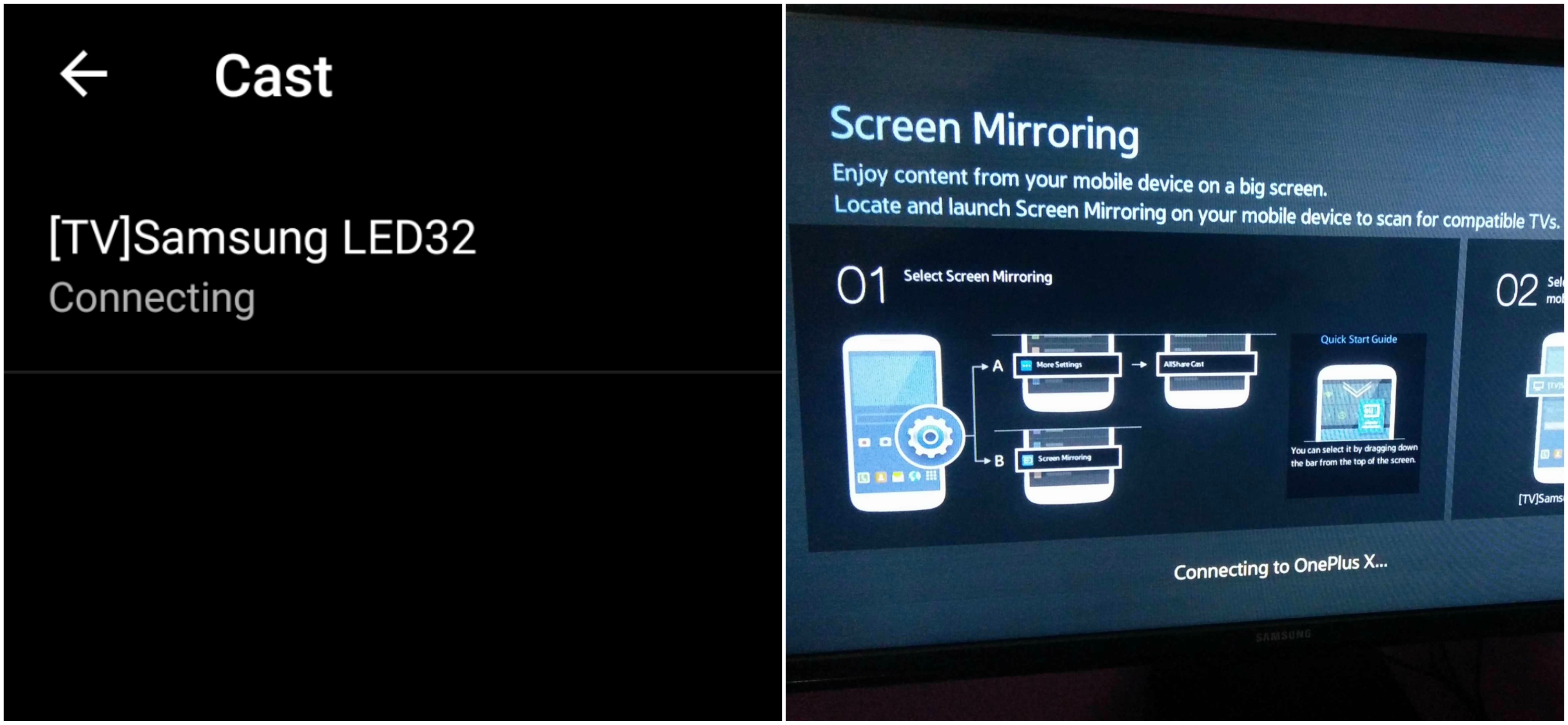 Dispositivo e SmartTV in connessione
