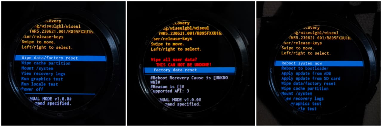 сбросьте Galaxy Watch с помощью Recovery