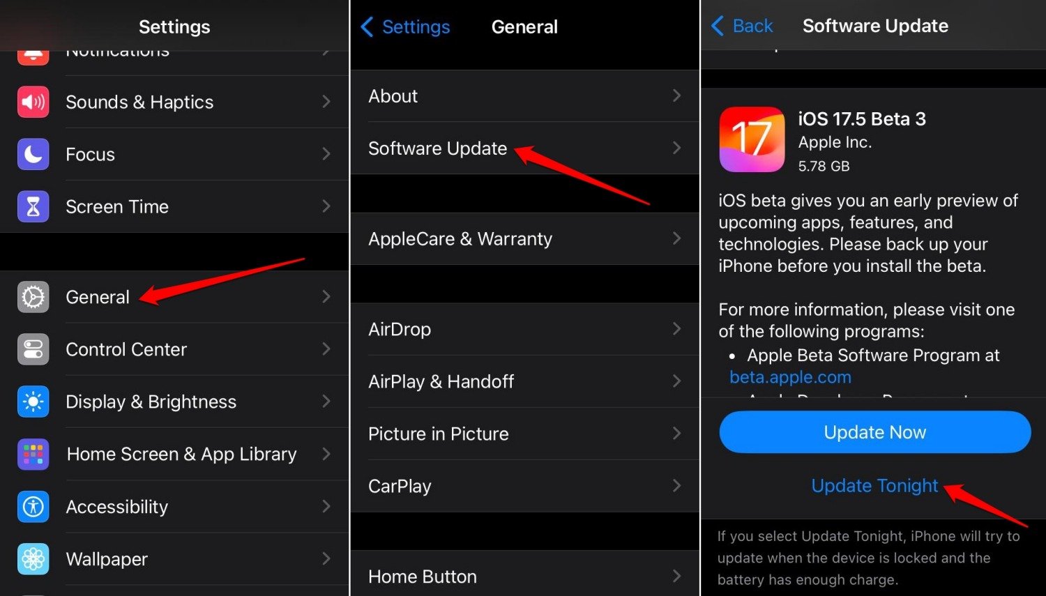 télécharger et installer la mise à jour iOS17 pendant la nuit