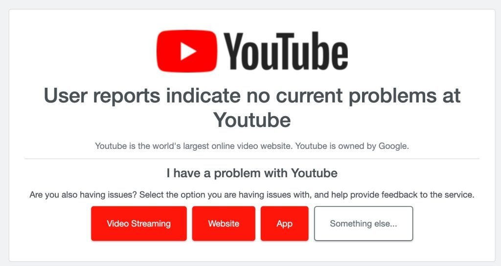 YouTube Downdetector - YouTubeサムネイルが表示されない