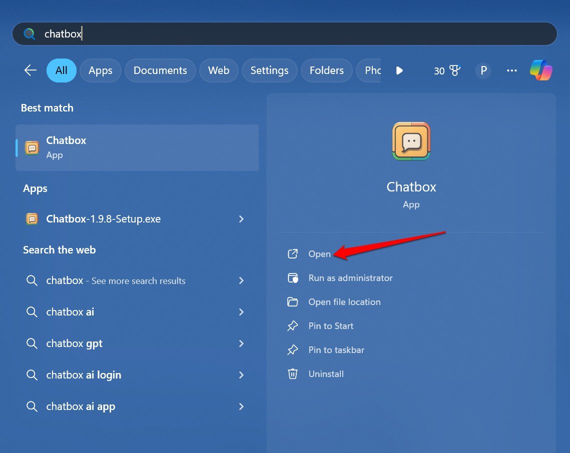 Ejecutar chatbox en Windows 11
