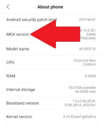 Presiona la versión de MIUI varias veces. Aparecerá un mensaje que dice “Ahora eres un desarrollador”