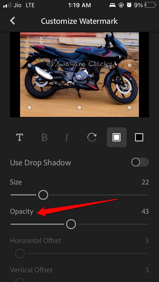 Opazität des Wasserzeichens in Adobe Lightroom festlegen