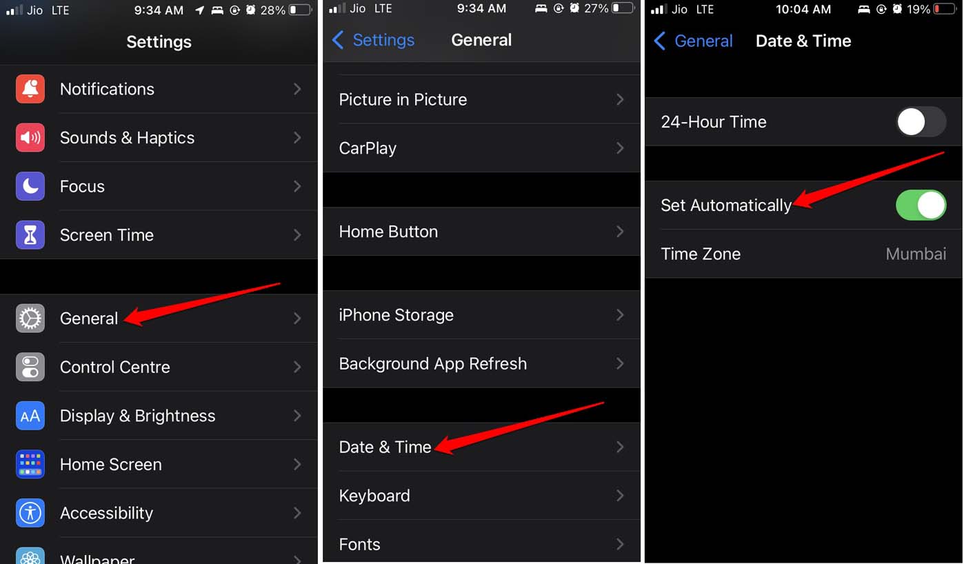 configurar hora automática en iPhone