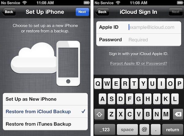 Wiederherstellen aus einem vorherigen iCloud-Backup