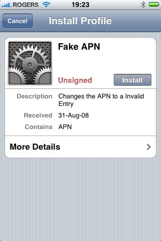 Désactivation des données sur iPhone 3G