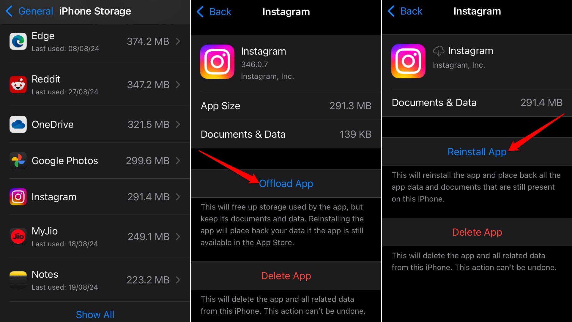 come disinstallare e reinstallare Instagram