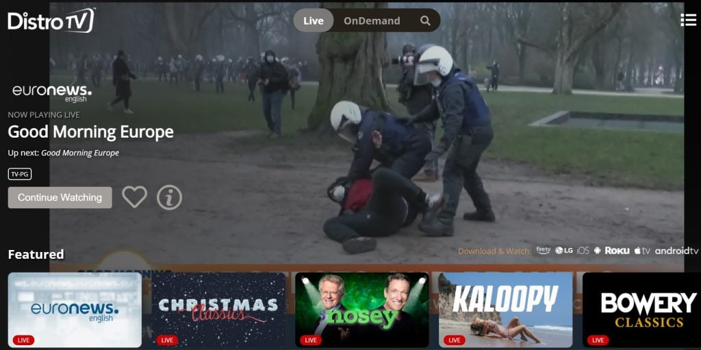 Kostenlose Live-TV-Streaming-Seiten