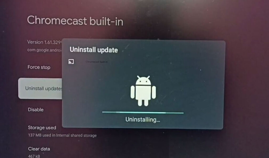 Desinstalando las actualizaciones