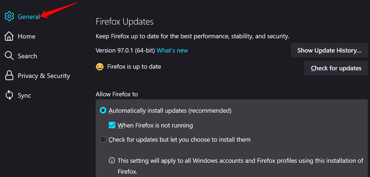 configuraciones generales de firefox
