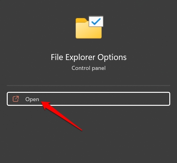 apri opzioni esplora file