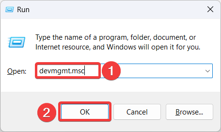 Avvia Gestione dispositivi utilizzando il comando Esegui