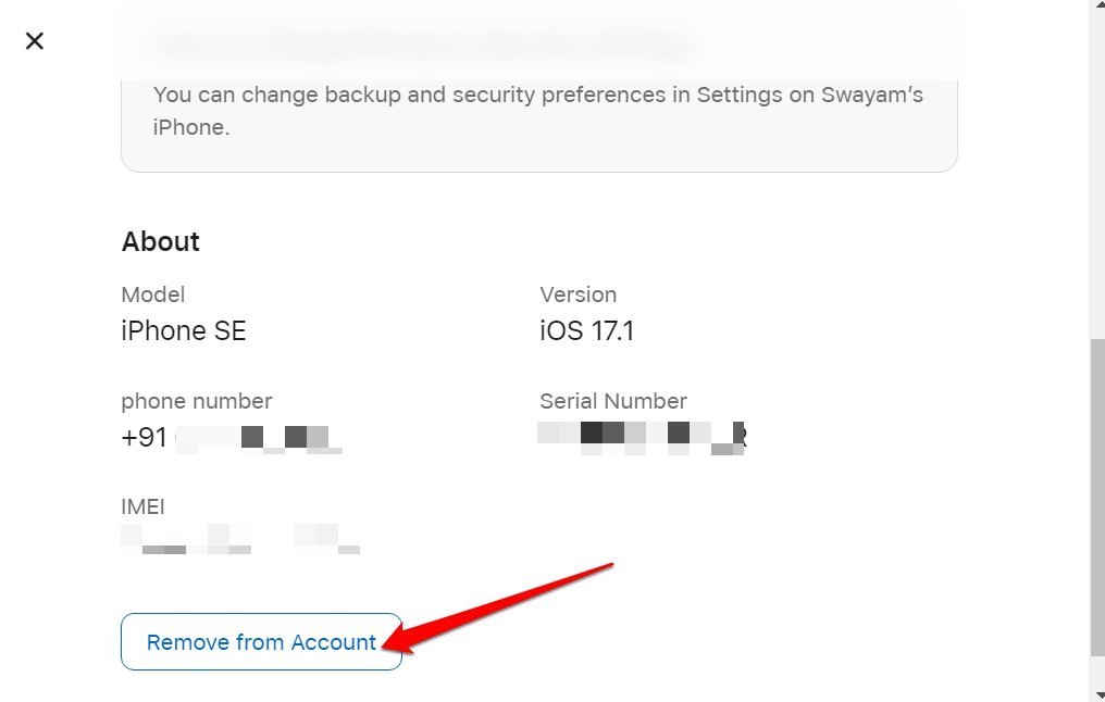 rimuovi l'iPhone dall'account iCloud 