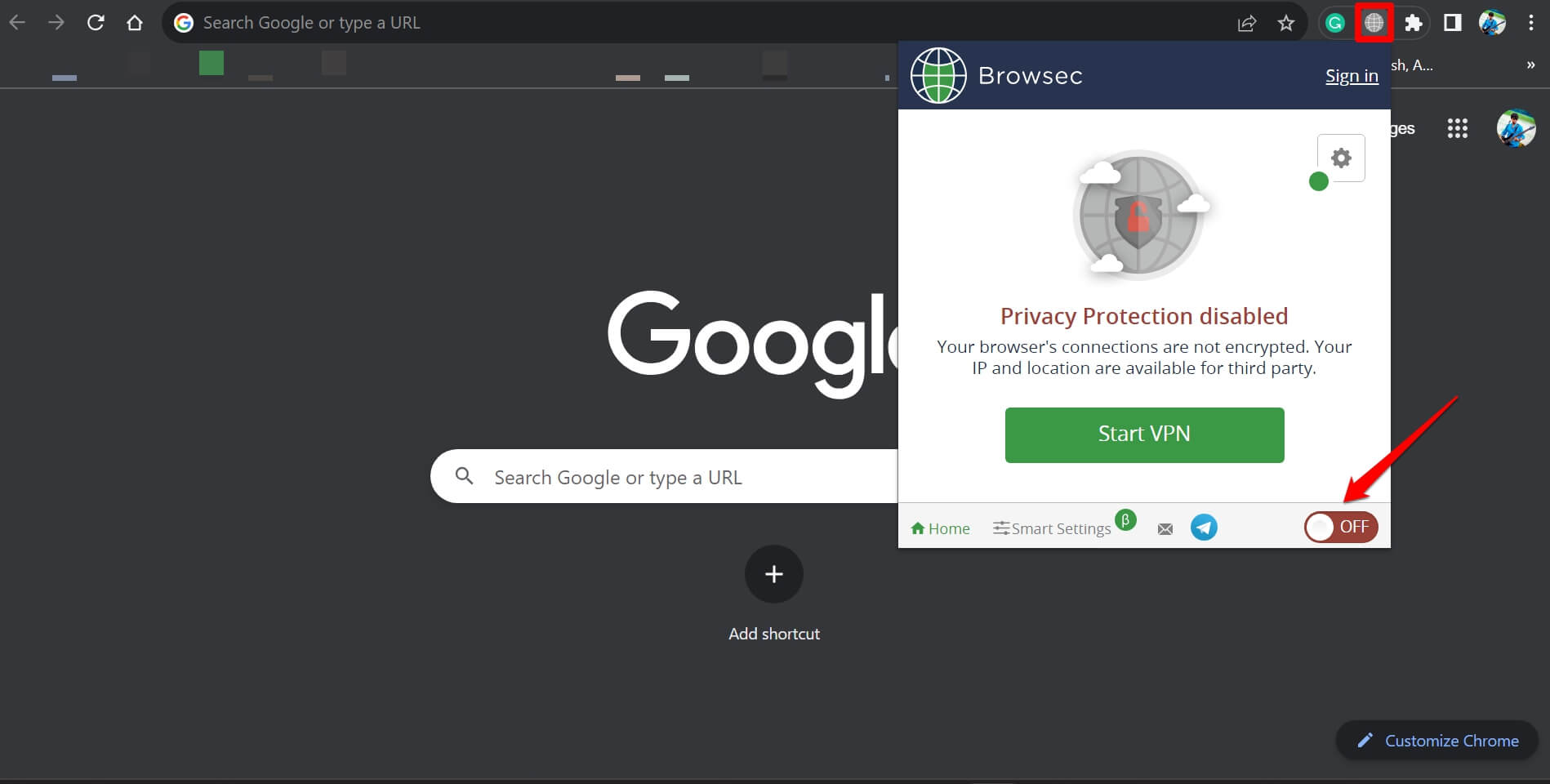 disabilita VPN su PC Windows