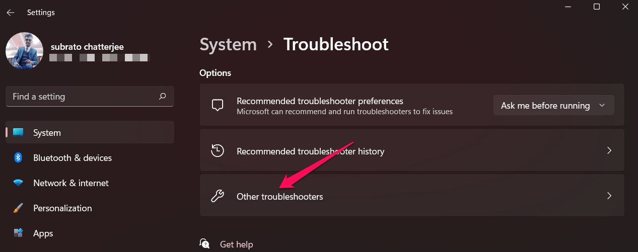 Windowsトラブルシューティングを使用する