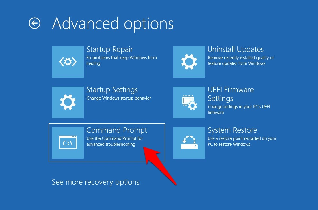 abrir prompt de comando a partir das opções avançadas do windows 11