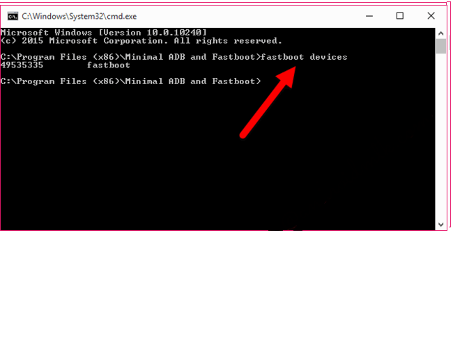 'fastboot devices' 명령
