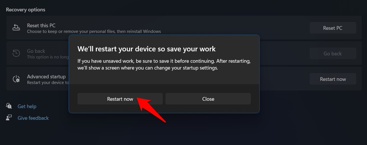 confirmation de redémarrage PC windows 11
