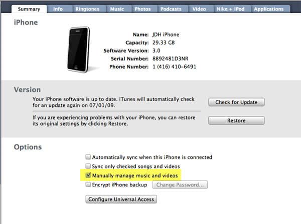 Gerenciando vídeos no iPhone