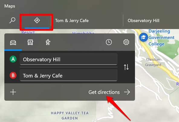 obtener direcciones en mapas sin conexión