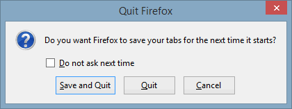 Tabs schließen, aber nicht Firefox