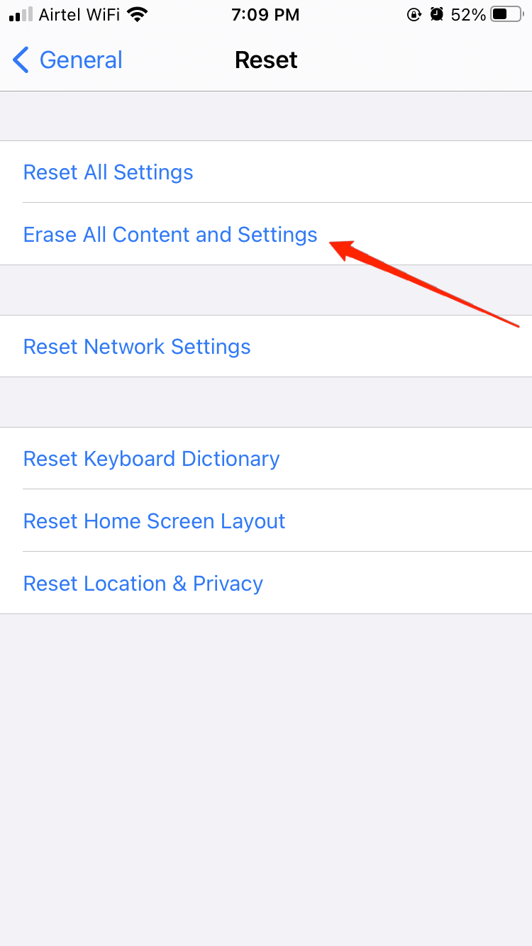 iPhoneをリセットする