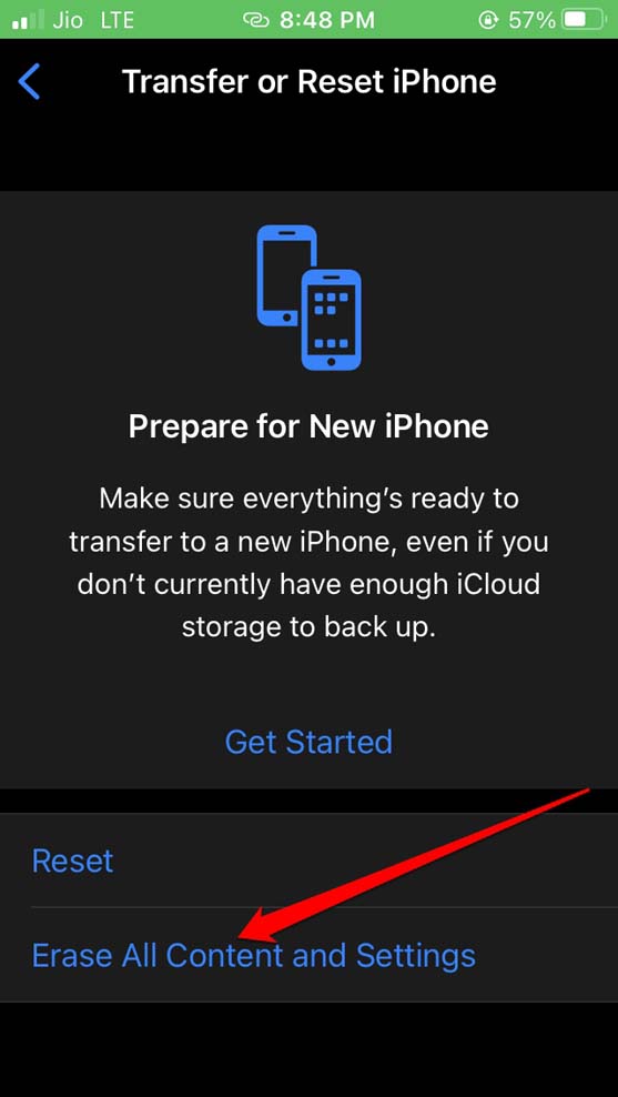 effacer tout le contenu sur iPhone