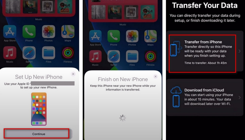 Tocca Trasferisci da iPhone