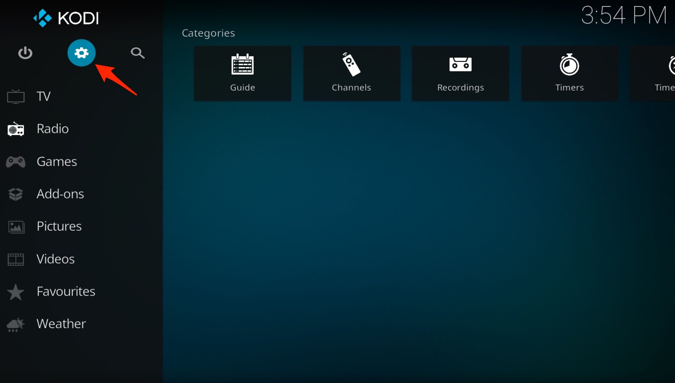 Abrir o ícone de Configurações