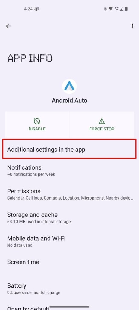 Desactivar el auto-lanzamiento de Android Auto