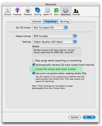 iTunes tronca i nomi dei file lunghi