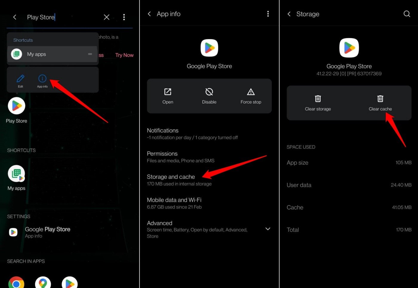 Cache der Play Store-App löschen