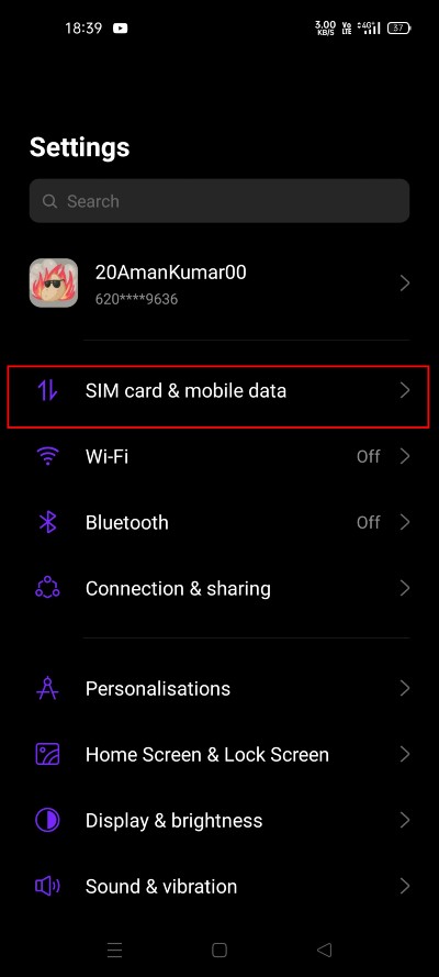 SIMカードとモバイルデータ