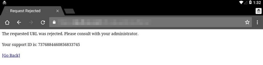 Die angeforderte URL wurde abgelehnt. Bitte wenden Sie sich an Ihren Administrator