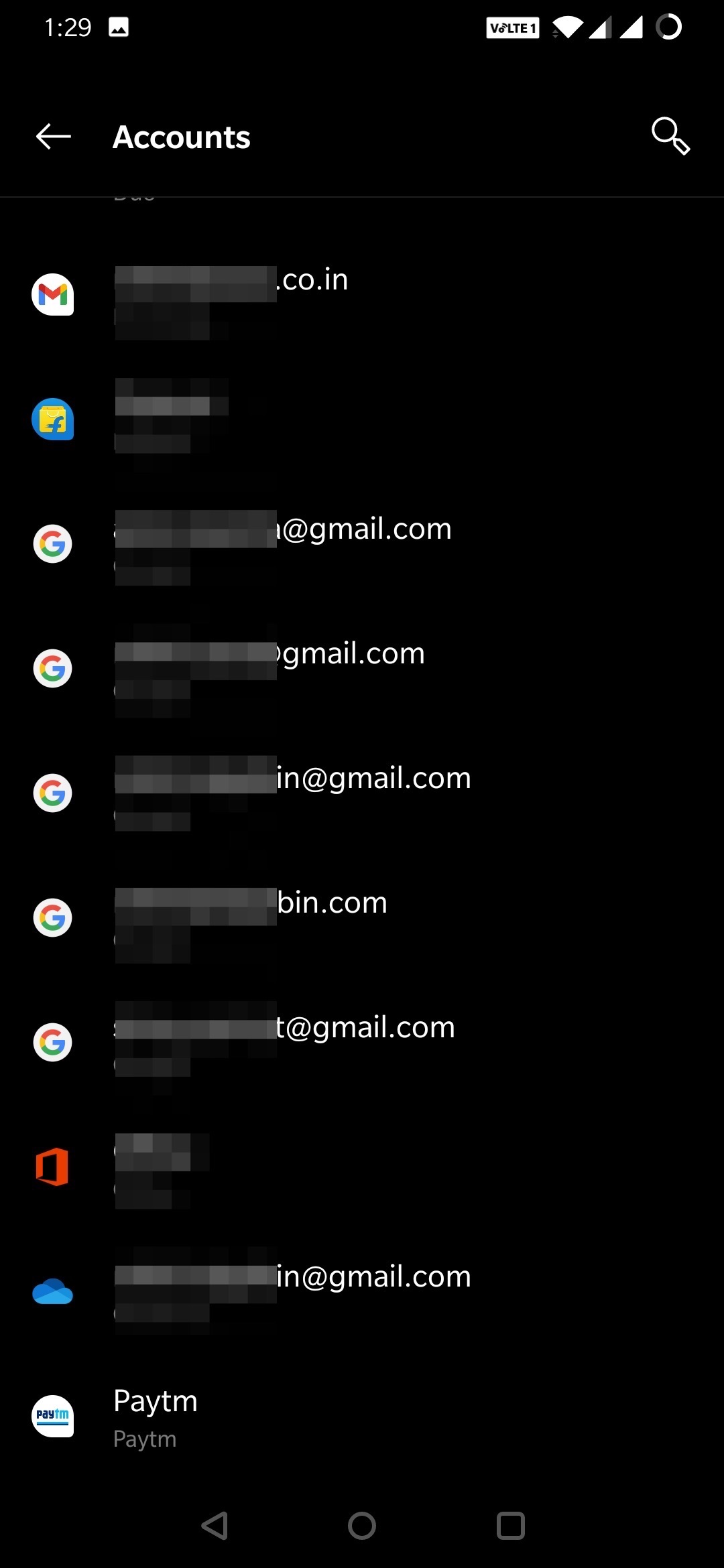 seleziona l'Account Google