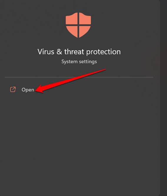 apri protezione da virus e minacce windows