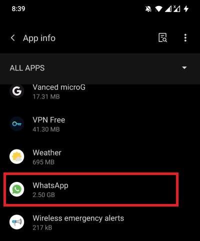 Opção WhatsApp