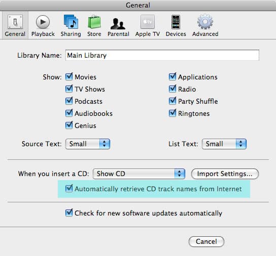 Recuperando automaticamente informações de CD e capas de álbuns
