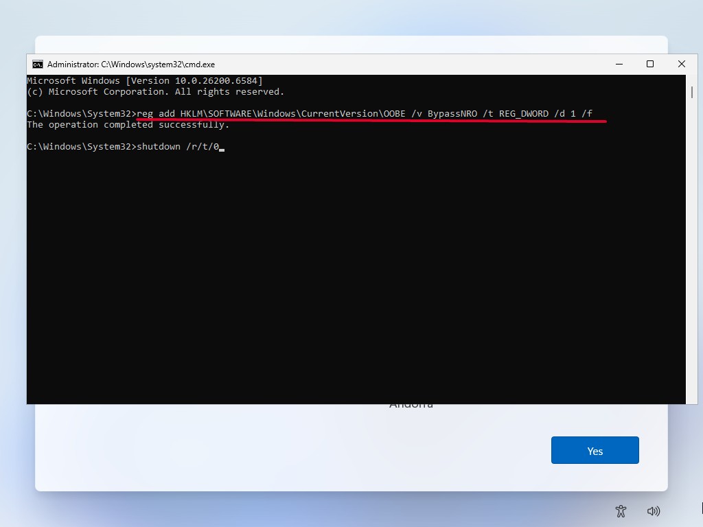 Windows 11 Command Prompt BypassNRO