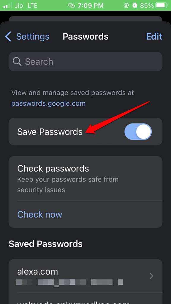 iOSでパスワード保存を有効にする