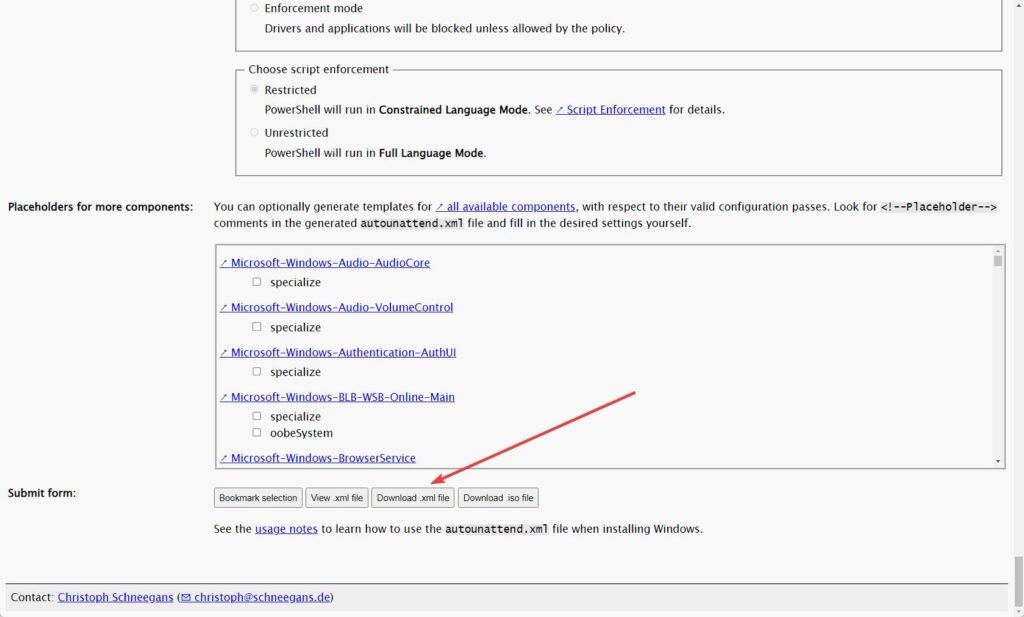 Crea autounattend.xml