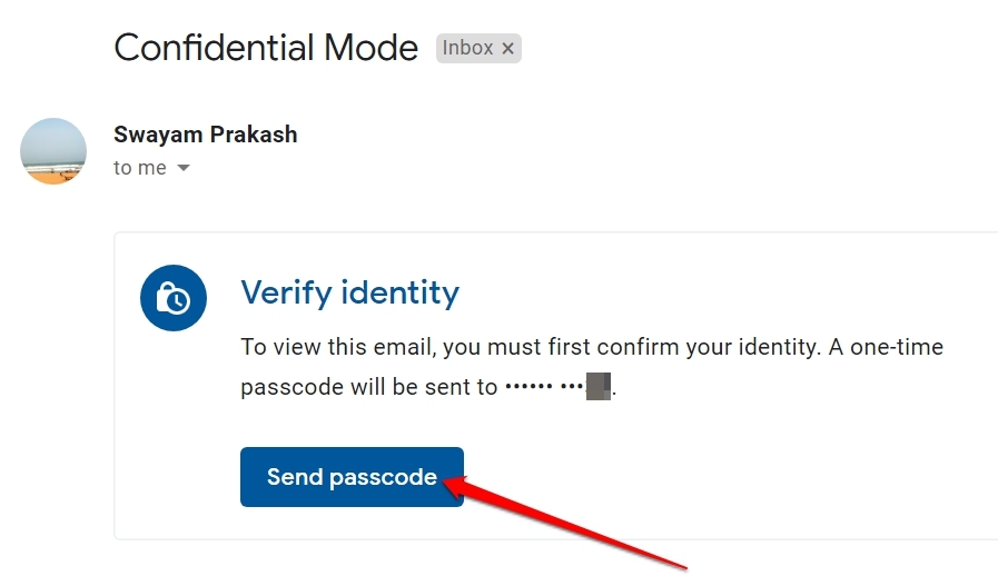 invia codice di accesso al destinatario