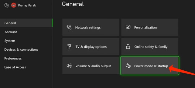Habilitar la opción No apagar automáticamente - Xbox One se enciende y se apaga instantáneamente